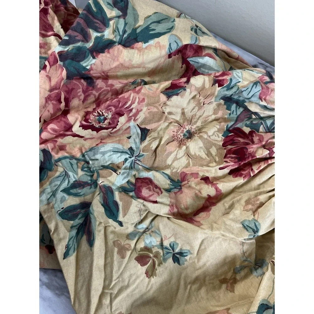 Ralph Lauren Elsa Grasslands Vtg Floral Yellow Twin Bed Ruffle Dust Ruffle USA